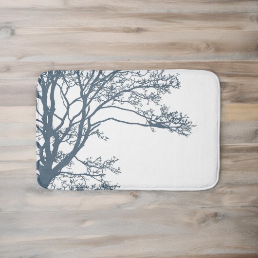 Blaue einzelne Baum Boho Badematte