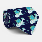 Blaue Eis-Drache-Krawatte Krawatte (Gerollt)