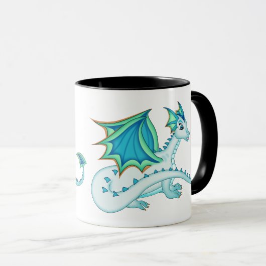 Blaue Eis-Drache-Tasse Tasse (VorderseiteRechts)