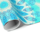 Blaue Eis-Göttin, abstrakte Kristalle der Liebe Geschenkpapier (Rolleneckpunkt)