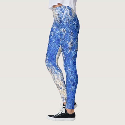Blaue Eis-Rave-Leggings Leggings (Links)