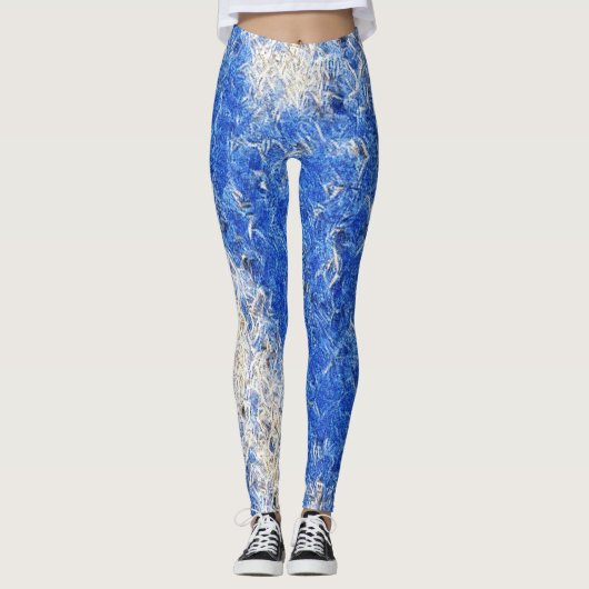 Blaue Eis-Rave-Leggings Leggings (Vorderseite)
