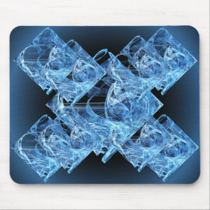 Blaue Eis-Würfel Mousepad