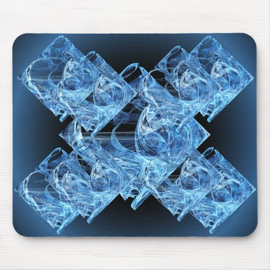 Blaue Eis-Würfel Mousepad (Vorne)