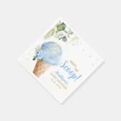 Blaue Eiscreme-Baby-Party Serviette (Ecke)