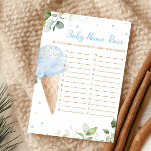 Blaue Eiscreme-Baby-Shower-Babynamen-Rennspiel