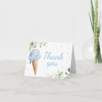 Blaue Eiscreme-Baby-Shower-Dankeskarten