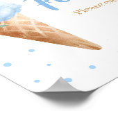 Blaue Eiscreme Baby Shower Essen Schild (Ecke)