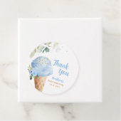 Blaue Eiscreme-Baby-Shower-Rund Geschenkanhänger (Beispiel)