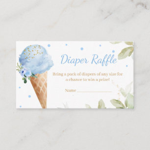 Blaue Eiscreme-Baby-Shower-Windel-Raffle Begleitkarte