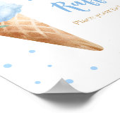 Blaue Eiscreme-Baby-Shower-Windeln-Raffle-Schild Poster (Ecke)