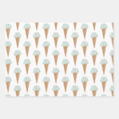 Blaue Eiscreme mit Sprinklen Moderne Niedliche Geschenkpapier Set (Vorderseite)