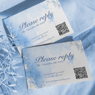 Blaue eisige Winter-Schneeflocke RSVP Hochzeitskar Karte