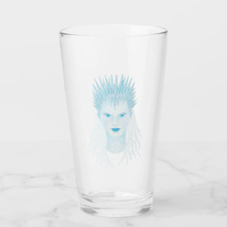 Blaue Eiskönigin mit Eiskronenkrone Glas