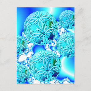 Blaue Eiskristalle, Abstraktes Aqua Azure Cyan Spi Postkarte