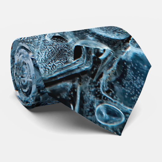 Blaue Eiskristalle Krawatte (Gerollt)