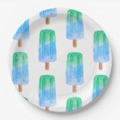 Blaue Eispops Geburtstag Junge Pappteller (Vorderseite)