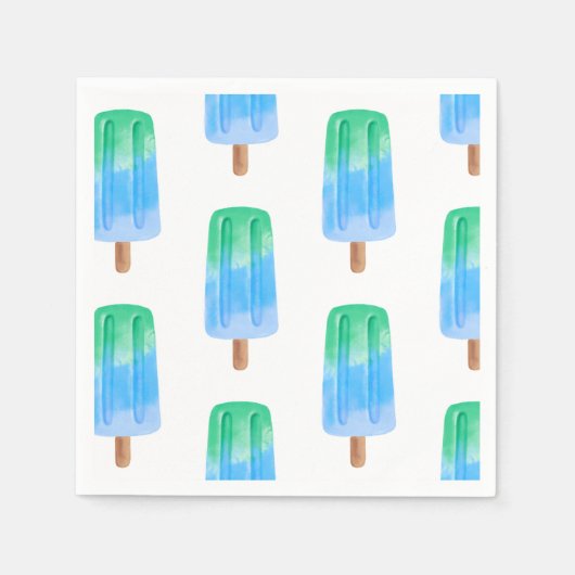 Blaue Eispops Geburtstag Junge Serviette (Vorderseite)