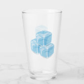 Blaue Eiswürfel Trinken Glas (Rückseite)