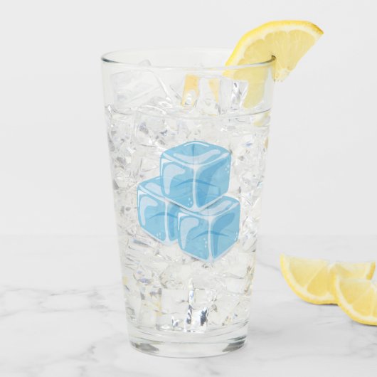 Blaue Eiswürfel Trinken Glas (Rückseite Ice)