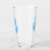 Blaue Eiswürfel Trinken Glas (Links)