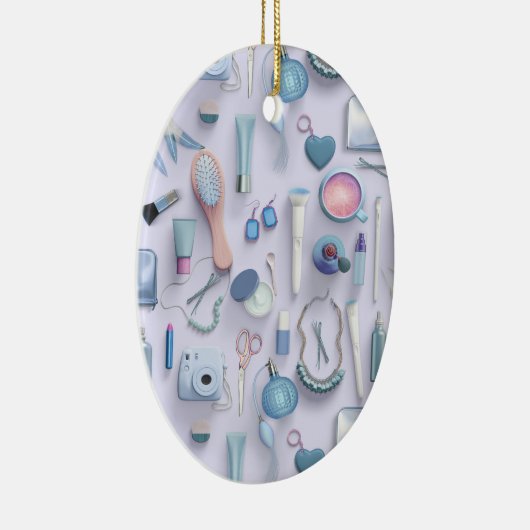 Blaue Eitelkeits-Tabelle Keramik Ornament (Rechts)