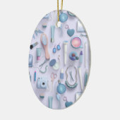 Blaue Eitelkeits-Tabelle Keramik Ornament (Links)