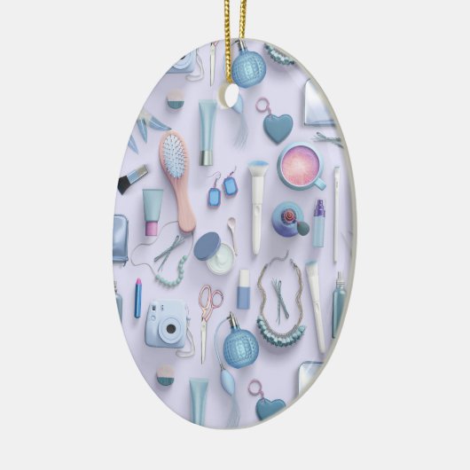 Blaue Eitelkeits-Tabelle Keramik Ornament (Links)