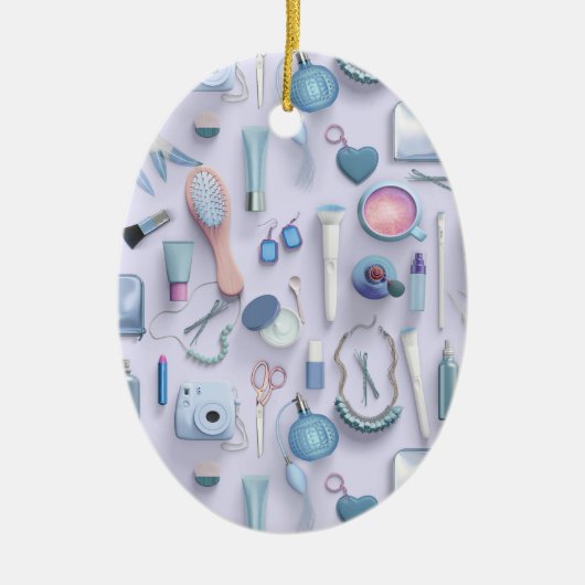 Blaue Eitelkeits-Tabelle Keramik Ornament (Vorne)