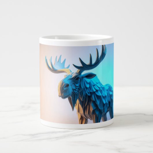 Blaue Elch-Majestät Jumbo-Tasse (Vorderseite)
