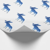 blaue Elche Geschenkpapier (Ecke)