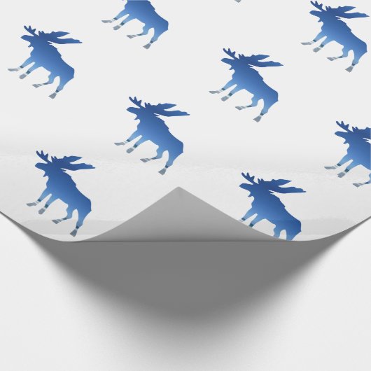 blaue Elche Geschenkpapier (Ecke)