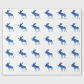 blaue Elche Geschenkpapier (Flach)