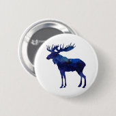 Blaue Elche Silhouette Button (Vorne & Hinten)