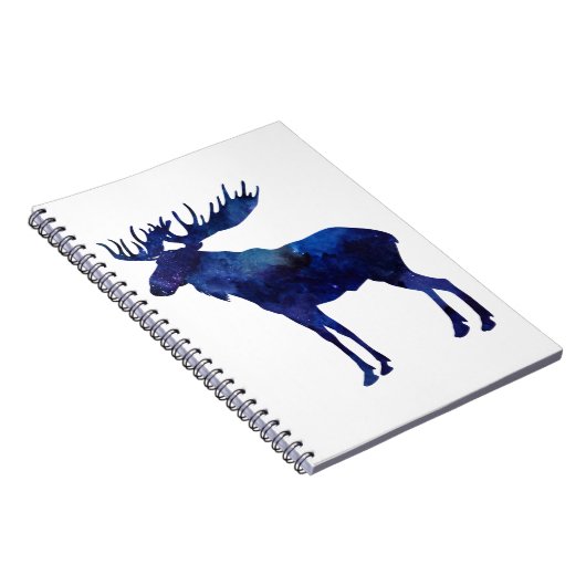 Blaue Elche Silhouette Notizblock (Rechte Seite)