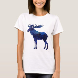 Blaue Elche Silhouette T-Shirt