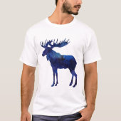 Blaue Elche Silhouette T-Shirt (Vorderseite)