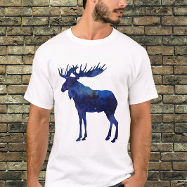 Blaue Elche Silhouette T-Shirt