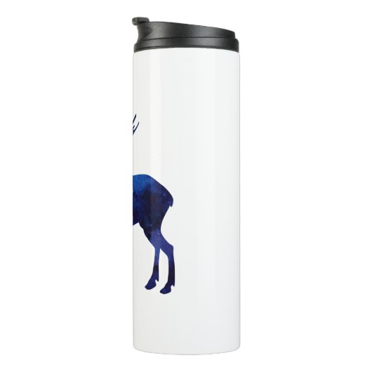 Blaue Elche Silhouette Thermosbecher (Nach rechts gedreht)