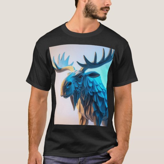 Blaue Elchmajestät T-Shirt (Vorderseite)