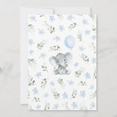 Blaue Elefant-Baby-Party Einladung (Rückseite)