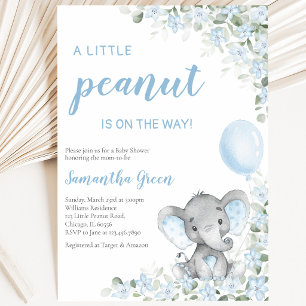 Blaue Elefant-Baby-Party Einladung