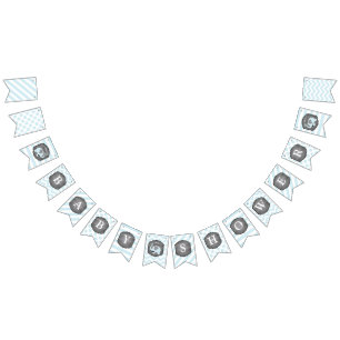 Blaue Elefant Bogen-Krawatte Babyparty Wimpelkette