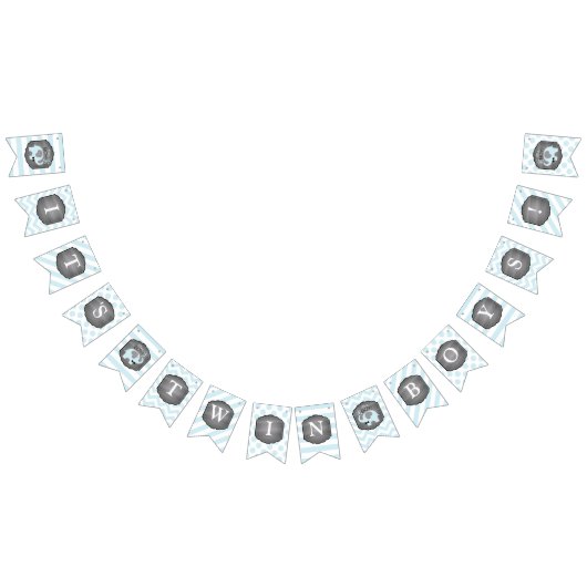 Blaue Elefant Bogen-Krawatte Wimpelkette (Alle)