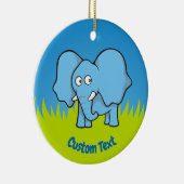 Blaue Elefant Cartoon Keramik Ornament (Rechts)