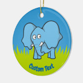 Blaue Elefant Cartoon Keramik Ornament (Links)