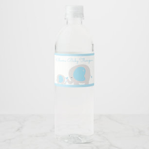 Blaue Elefant-Jungen-Wasser-Flaschen-Aufkleber Wasserflaschenetikett