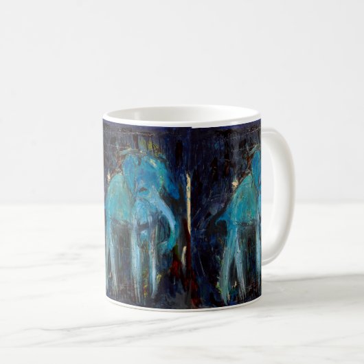 Blaue Elefant-Kaffee-Tasse Kaffeetasse (VorderseiteRechts)
