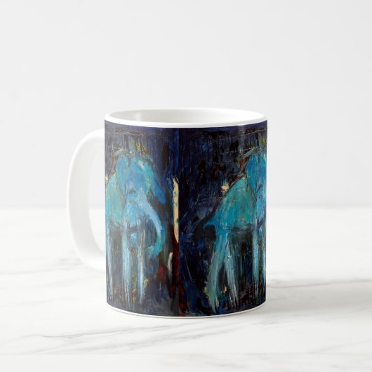 Blaue Elefant-Kaffee-Tasse Kaffeetasse (Vorderseite Links)