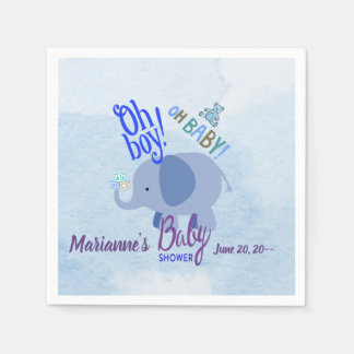 Blaue Elefant Oh Junge Baby-Party-Layout Serviette